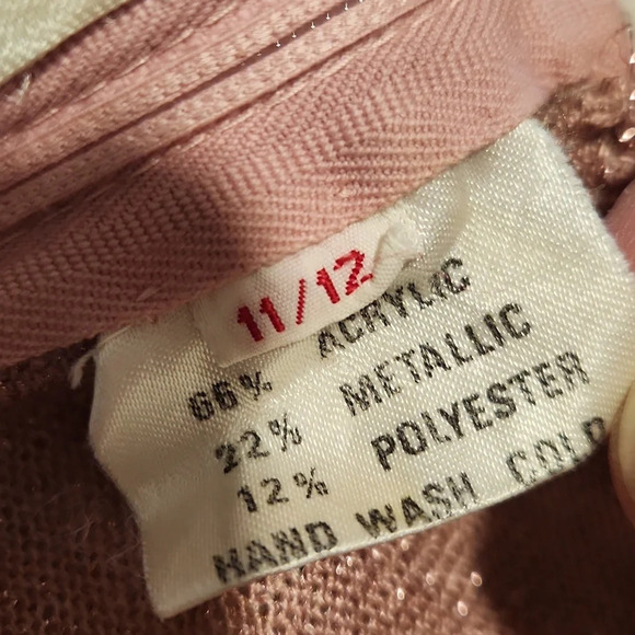 VINTAGE 70s Shayne METALLIC ROSE GLITTER Maxi Dress ,Long Sleeve,Women's Small - Picture 6 of 9